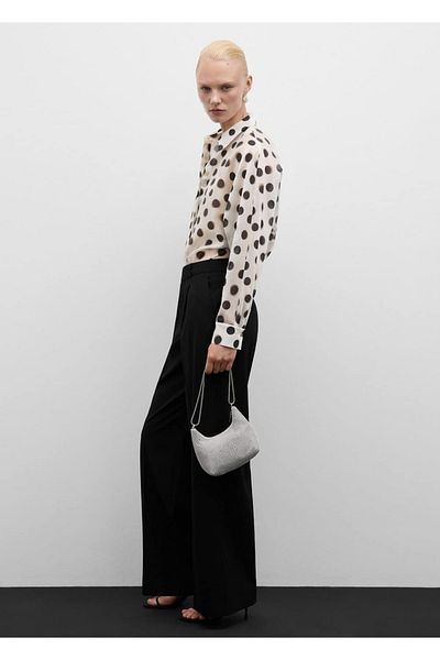 MANGO Woman Polka Dot Lyocell Shirt