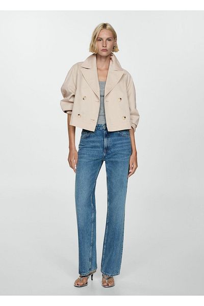 MANGO Woman Trench Crop cu clapă