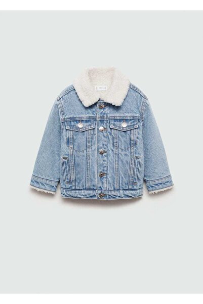 MANGO Baby Faux Sheep Wool Lined Denim Jacket