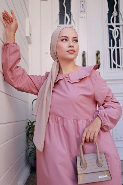 hafsamina Βρεφικό γιακά Φόρεμα Hijab Ροζ HM2080