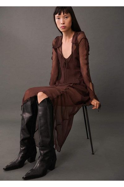 MANGO Woman Lederstiefel im Cowboy-Stil