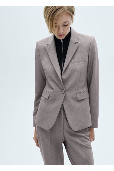 MANGO Woman Gerade geschnittene Blazerjacke