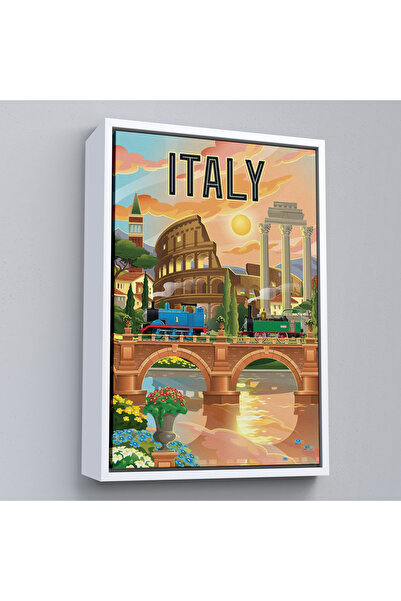 Oxyteez Roma Italia Colosseum cu cadru din lemn Tablo-7906