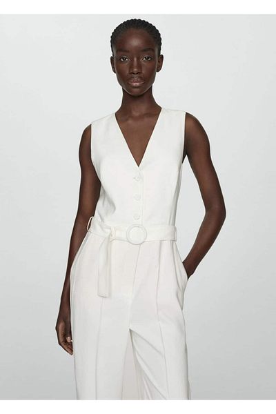 MANGO Woman Long Belted Jumpsuit