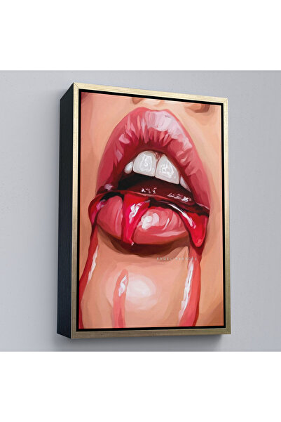Limitless Pictură de buze cu cadru din lemn-7698