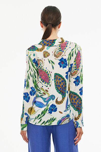 Perspective Γυναικεία μπλούζα με λαιμόκοψη V-λαιμόκοψη πολύχρωμη Alias ​​Regular Fit