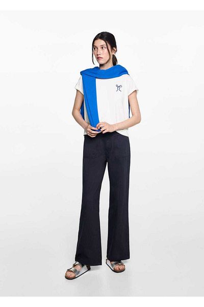 Mango Teen Tricou din bumbac cu fundita