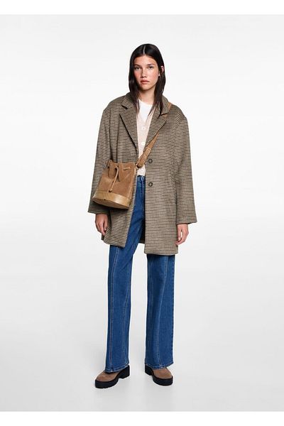 Mango Teen Παλτό με σχέδιο Houndstooth