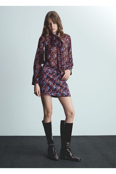 MANGO Woman Fustă mini cu model
