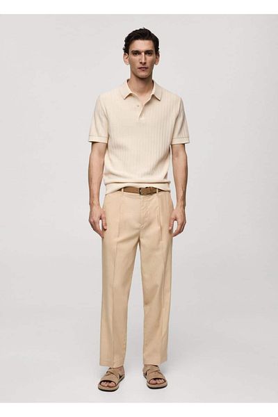 MANGO Man Tricou polo 100% bumbac microconstruit