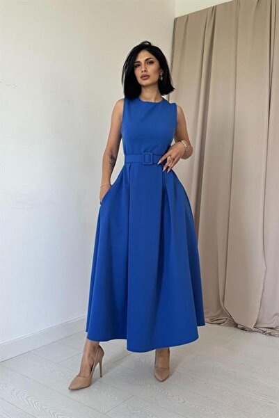 Elbee Fashion Woman Φόρεμα Saks Halter Collar Flared