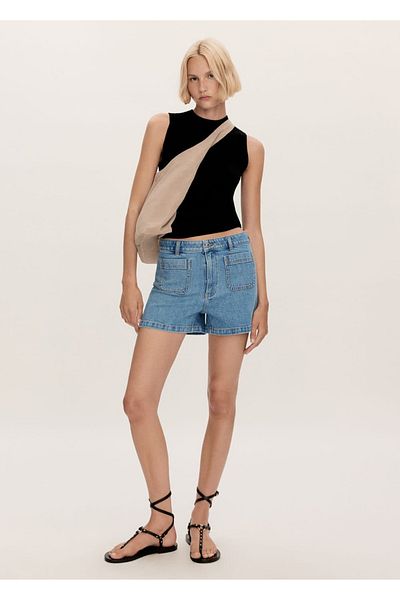 MANGO Woman Pantaloni scurți din denim cu buzunare