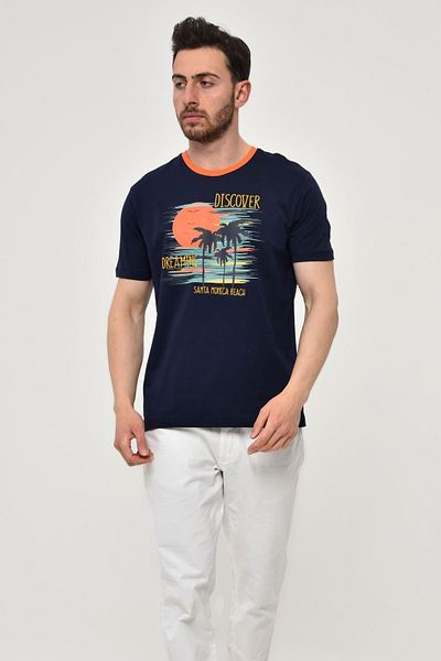 Arma Ανδρικό μπλουζάκι Navy Blue Crew Neck Y 22344402701