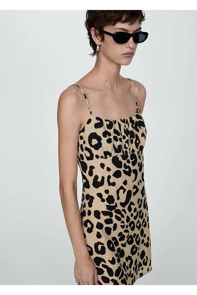 MANGO Woman Short Leopard Print Dress