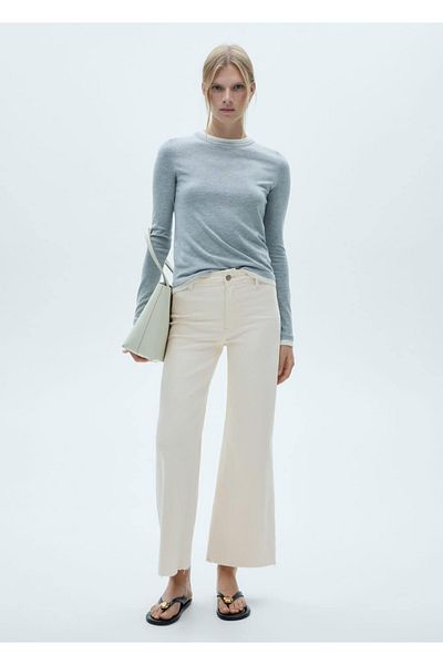 MANGO Woman Catherin hoch taillierte Culotte-Jeanshose