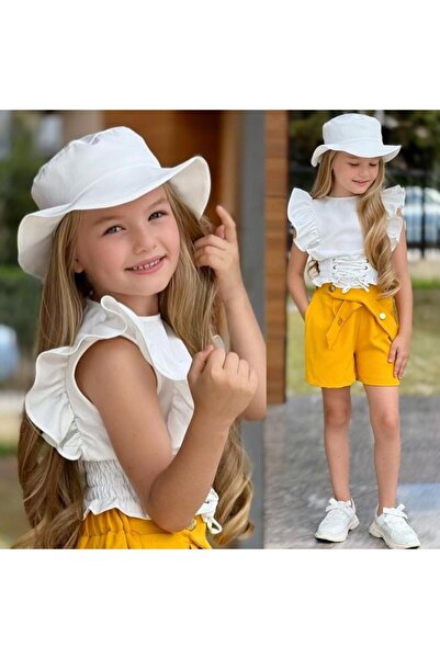KOKOŞ BEBEK Kokoş Blouse, Shorts, Hat Included Set |   Between 5/6 Years