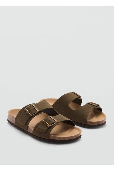 MANGO Man Buckle Nubuck Sandals