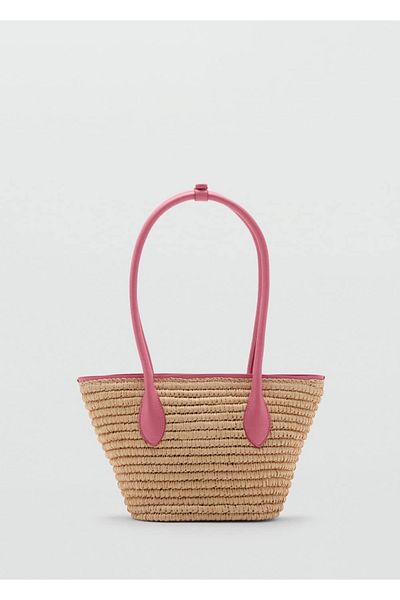 MANGO Woman Natural fiber basket bag