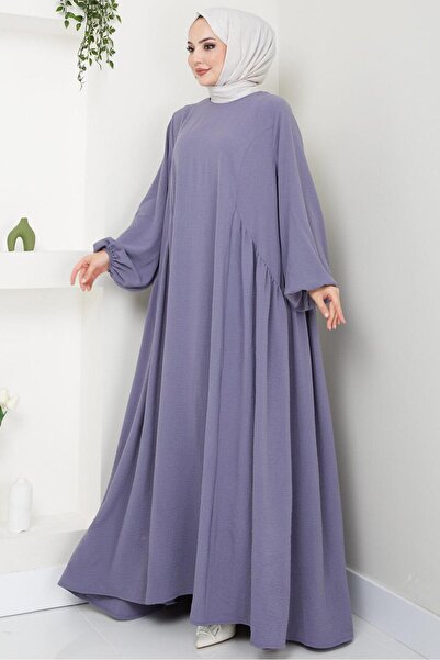 hafsamina Γκρι φόρεμα Hijab - Eva Ayrobin HM2454