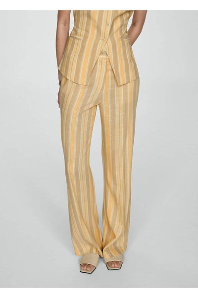 MANGO Woman Straight striped trousers