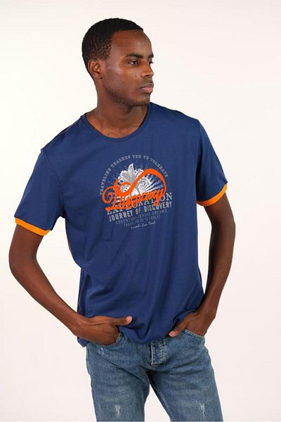 Arma Ανδρικό μπλουζάκι Indigo Plus Size Crew Neck Y 22374868201