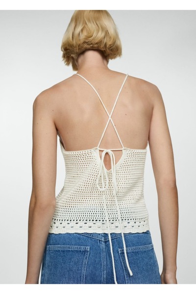 MANGO Woman Πλεκτό μπλούζα με βελονάκι