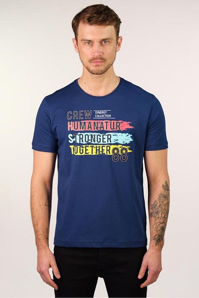 Arma Ανδρικό μπλουζάκι Indigo Plus Size Crew Neck Y 22374868101