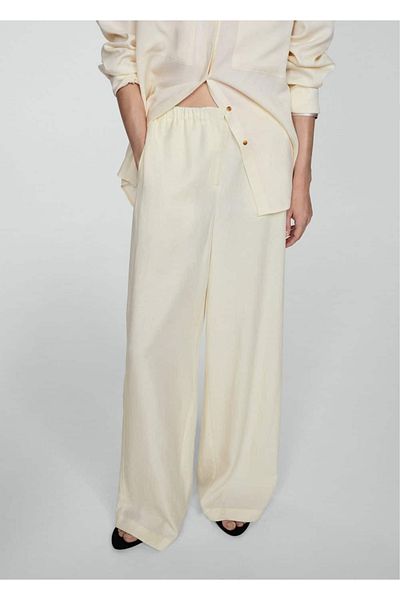 MANGO Woman Wideleg Lyocell Pants