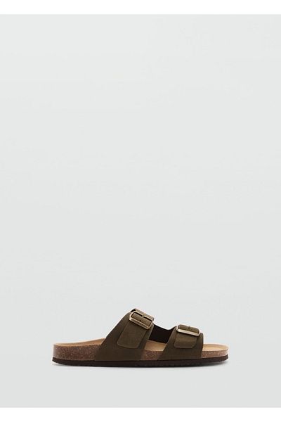 MANGO Man Buckle Nubuck Sandals