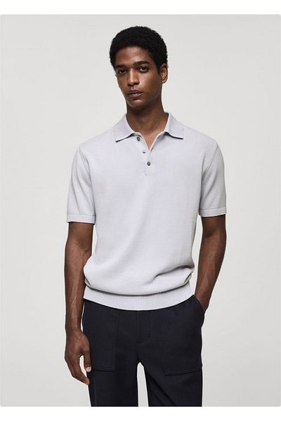 MANGO Man Tricou polo subțire din bumbac