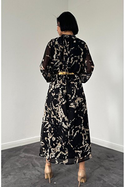 Elbee Fashion Woman Ρεγκλάν μανίκι και εμπριμέ φόρεμα