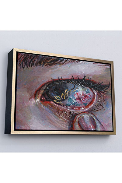Oxyteez Tablou de frumusețe în ochi cu cadru din lemn-7253