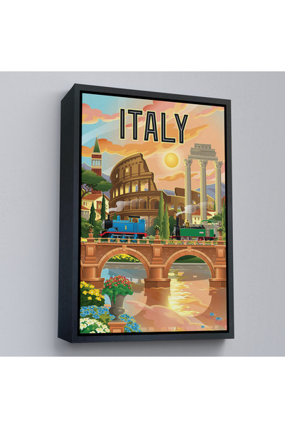 Oxyteez Roma Italia Colosseum cu cadru din lemn Tablo-7906