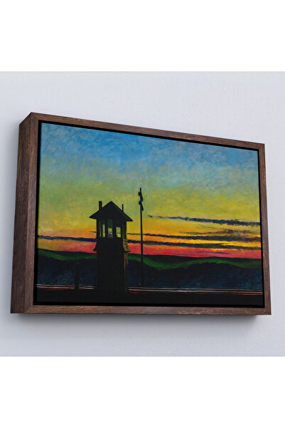 Oxyteez Edward Hopper με ξύλινο πλαίσιο - Πίνακας ηλιοβασιλέματος στον σιδηρό...