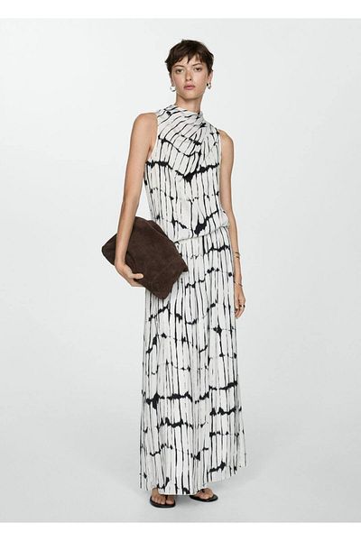 MANGO Woman Long Striped Skirt