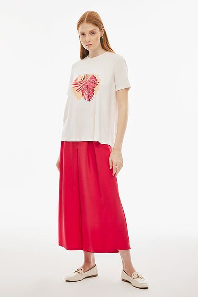 Perspective Γυναικείο μπλουζάκι Lianas Regular Fit Standard Size Fitted Sleeve Crew Neck Ecru Color γυναικείο T-shirt