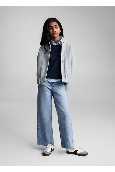 MANGO Kids Blugi Albastru Pentru Copii