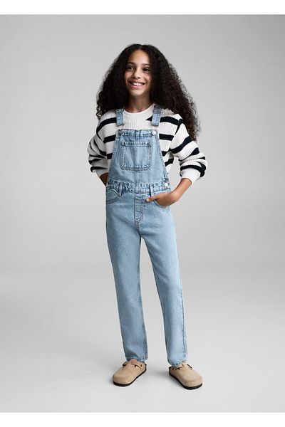 MANGO Kids Long Denim Overalls