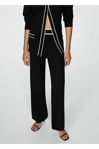 MANGO Woman Straight Cut Knitwear Trousers