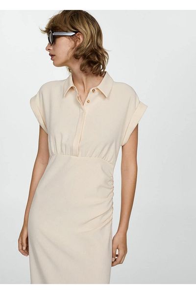 MANGO Woman Draped Shirt Dress