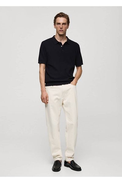 MANGO Man Geformtes Poloshirt aus dünner Strickware