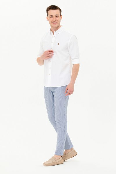 U.S. Polo Assn. Pantaloni de pânză albastră pentru bărbați 50263803-VR036