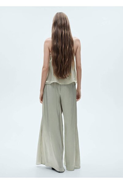 MANGO Woman Dökümlü saten pantolon