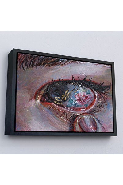 Oxyteez Tablou de frumusețe în ochi cu cadru din lemn-7253