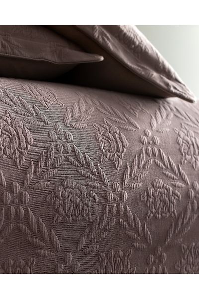 Madame Coco Floralies King Size Bedspread - Luxury Collection - Plum