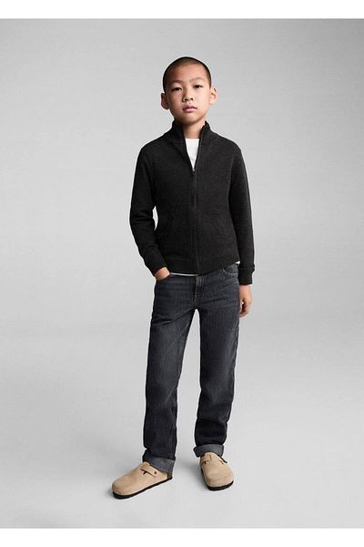 MANGO Kids Zippered knitwear cardigan