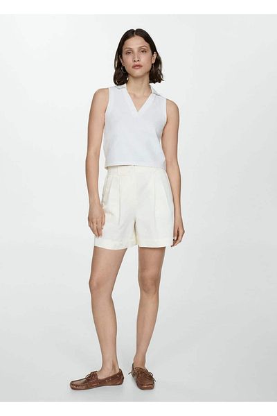 MANGO Woman Koszulka polo z bawełny Crop