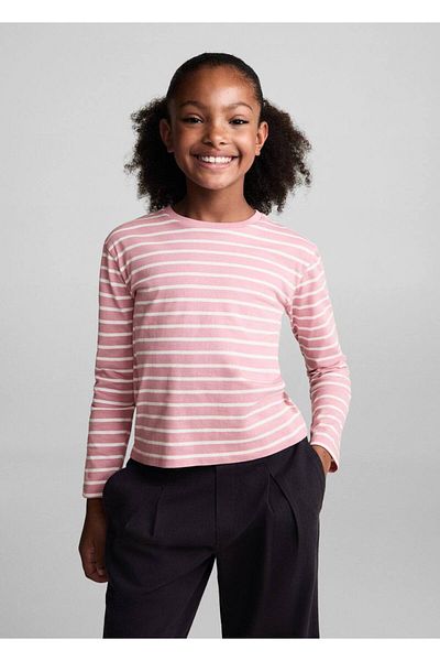 MANGO Kids Gestreiftes T-Shirt aus Baumwolle