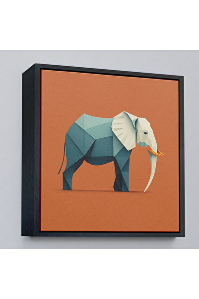 Oxyteez Tablou elefant cu inteligență artificială cu cadru din lemn-8311