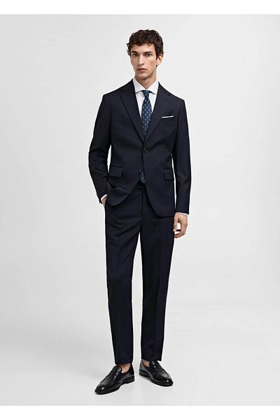 MANGO Man 100% Unprocessed Wool Slim Fitting Trousers